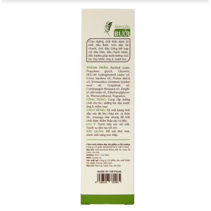 Xịt tóc tinh dầu bưởi Cenota 100ml