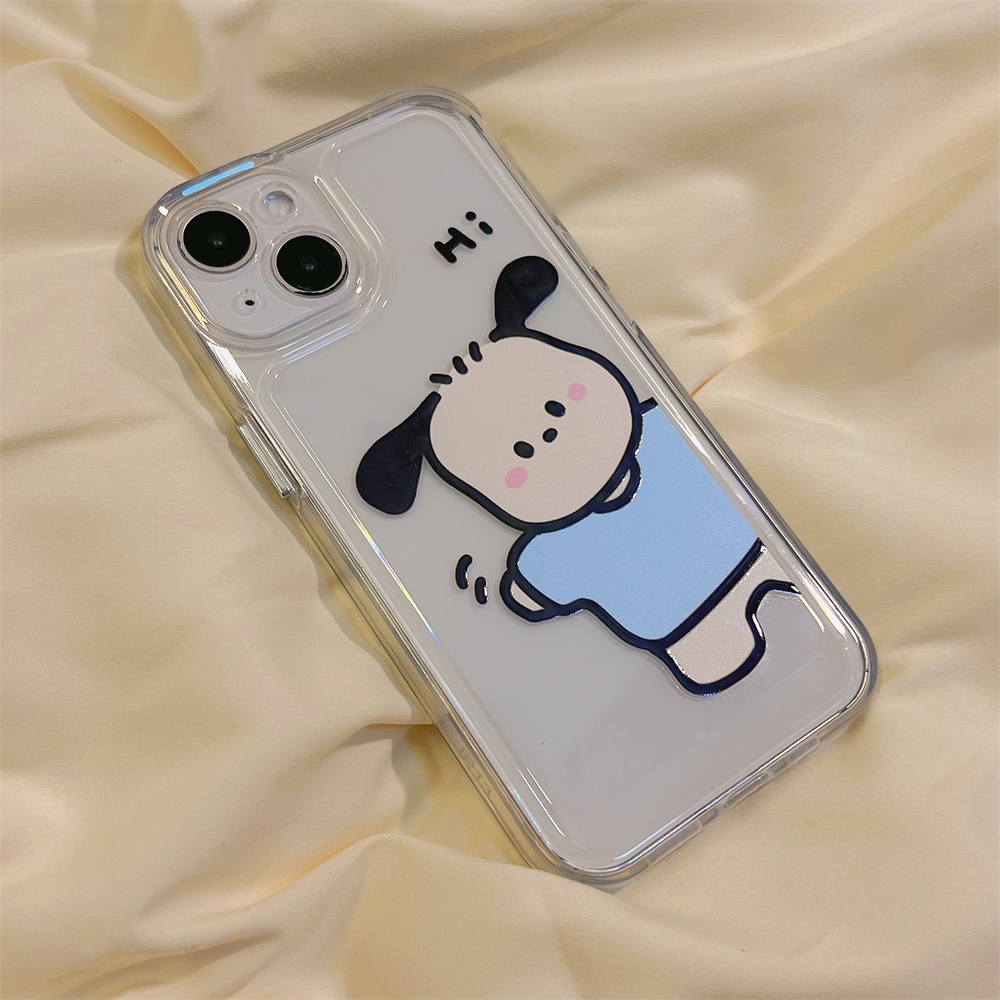 Ốp Điện Thoại TPU Mềm Nhám Trong Suốt In Hình Chú Cún Chống Mồ Hôi Cho IPhone 14 13 12 11 Pro Max XS XR 8 7 Plus