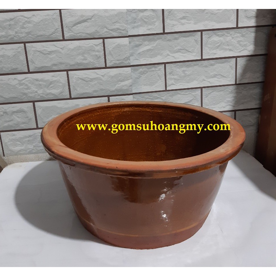 Thau chậu đựng nước bằng sành C17*R38 cm