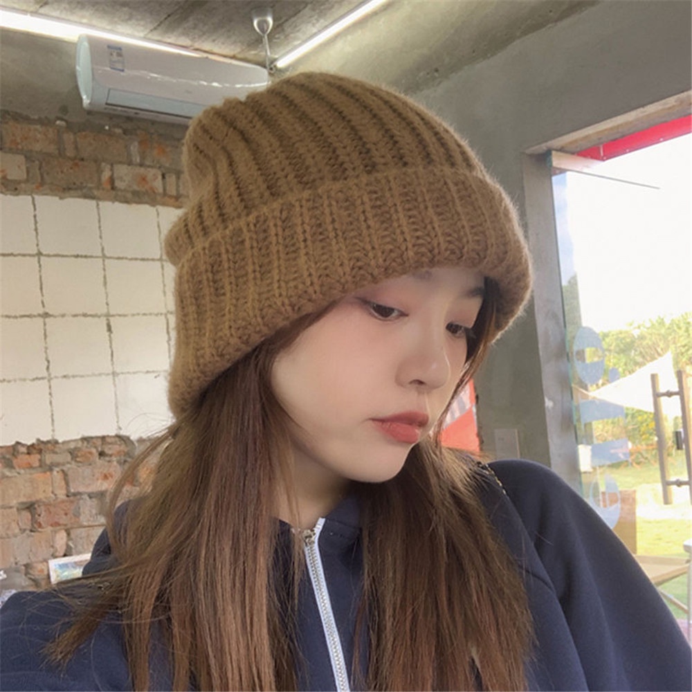 Nón len giữ ấm màu sắc đơn giản dành cho cả nam và nữ