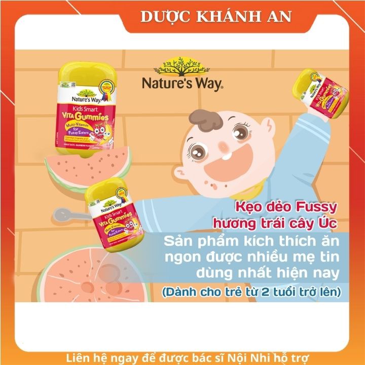 Kẹo Vitamin tổng hợp Nature’s Way 💚𝐂𝐡í𝐧𝐡 𝐇ã𝐧𝐠💚 Bổ sung vitamin khoáng chất - Kích thích trẻ ăn ngon, 60 viên (𝙩ặ𝙣𝙜 𝙦𝙪à)