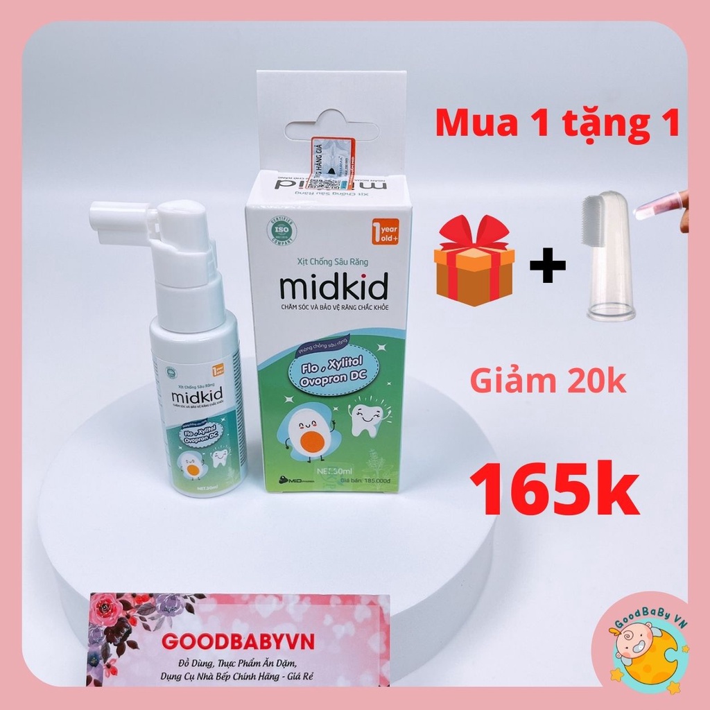 Xịt Chống Sâu Răng,Kem Đánh răng Dạng Xịt Midkid Vệ Sinh Bảo Vệ Răng Miệng Nướu Lưỡi Cho Bé