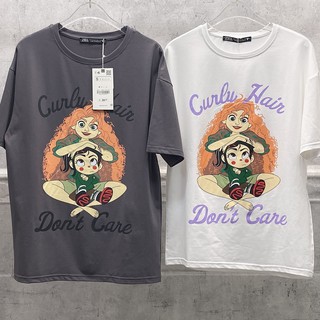 Áo thun nữ cotton 4 chi Về một đợt duy nhất Zara phông CURLY HAIR màu mới. Em này trên Instagram siêu hot