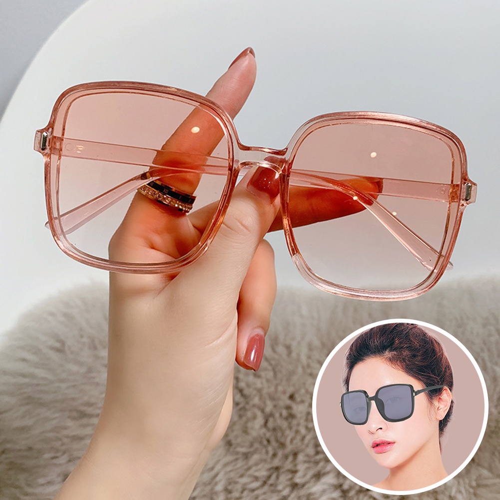 Kính Mát Gọng Vuông Oversize Chống Tia UV Phong Cách Hàn Quốc