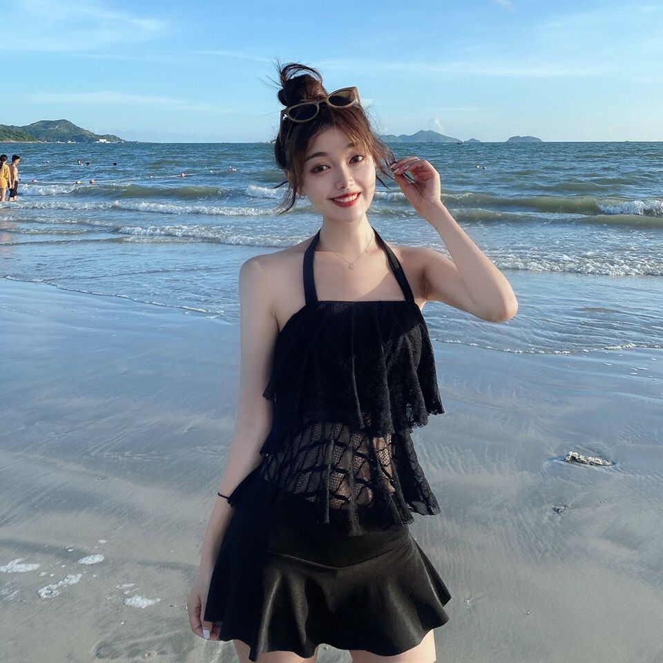 Bộ Đồ Bơi Hai Mảnh Viền Ren Phong Cách Hàn Quốc Cho Nữ | BigBuy360 - bigbuy360.vn