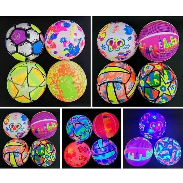 Đồ Chơi Banh Bóng Đá Phát Sáng-Banh Bóng Đá Cao Su Có Đèn Led