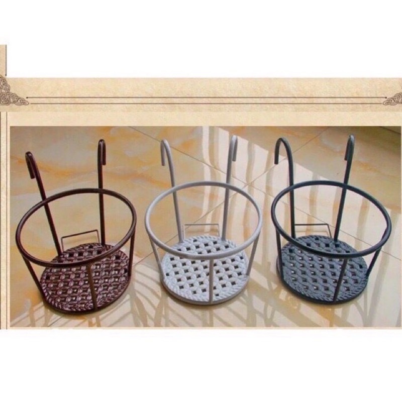 Giỏ sắt treo chậu hoa ban công hàng loại 1