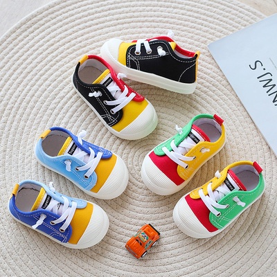 Giày Vải Canvas Phối Màu Kẹo Dễ Thương Kiểu Hàn Quốc Thời Trang Mùa Hè Dành Cho Bé