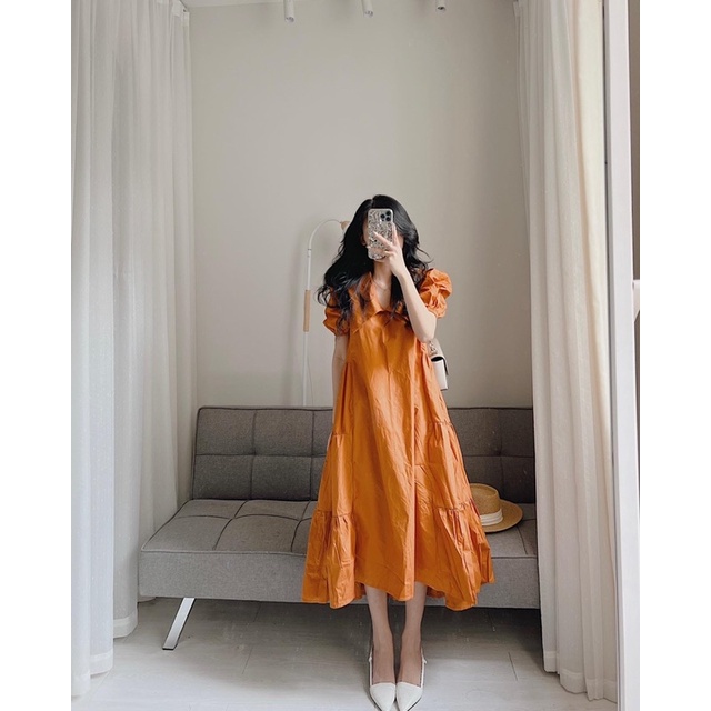 Váy cam cổ bẻ siêu xinh Samhyewear