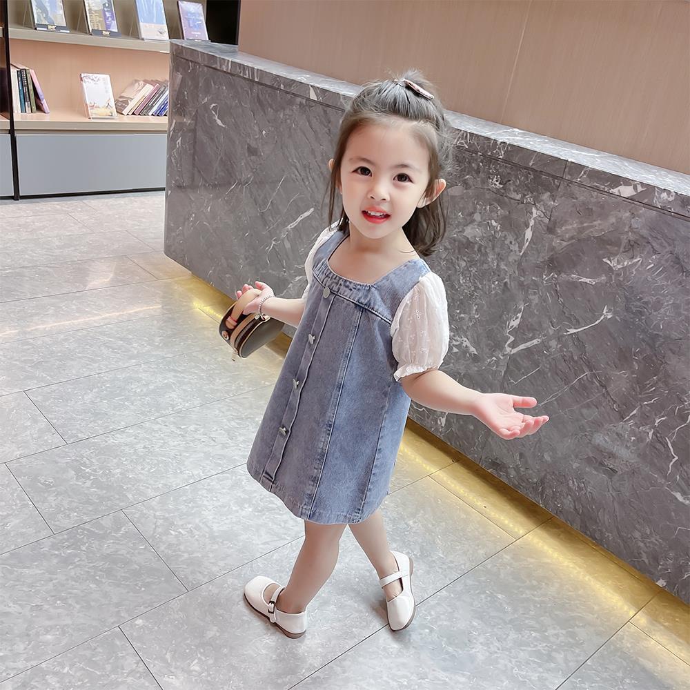 Đầm Công Chúa Chất Liệu denim Mỏng Phong Cách Phương Tây Mới 2021 Cho Bé Gái