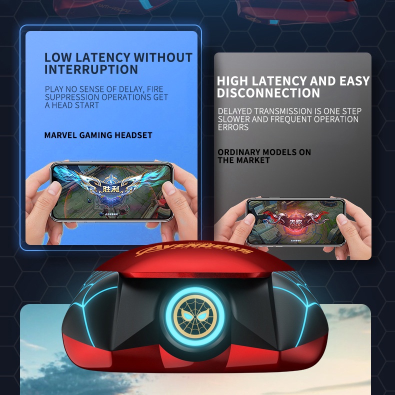 Tai nghe nhét tai không dây DISNEY BTMV15 bluetooth 5.0 độ trễ thấp âm thanh rõ ràng giảm tiếng ồn tích hợp mi cờ rô