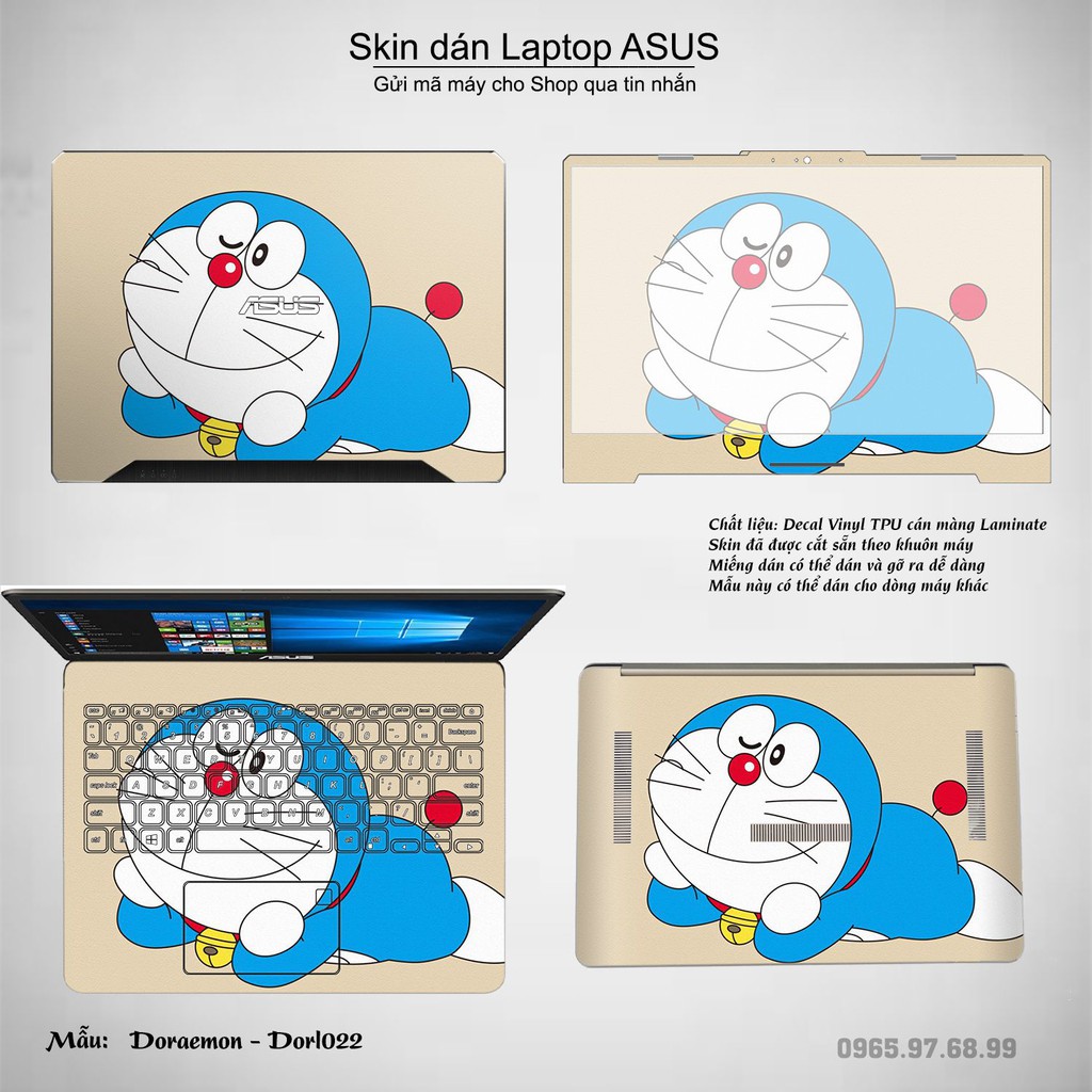 Skin dán Laptop Asus in hình Doraemon