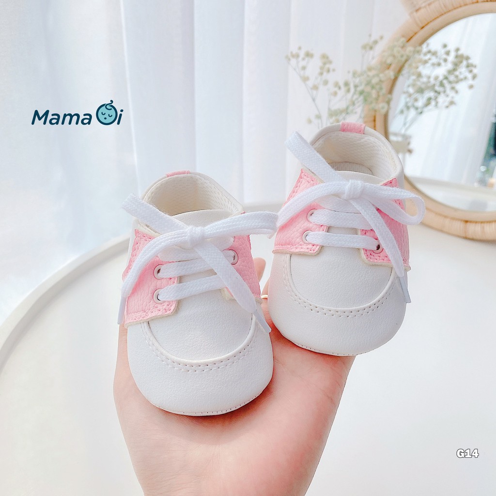 G14 Giày bata cho bé tập đi màu trắng sọc hồng tươi cho bé tập đi của Mama Ơi - Thời trang cho bé
