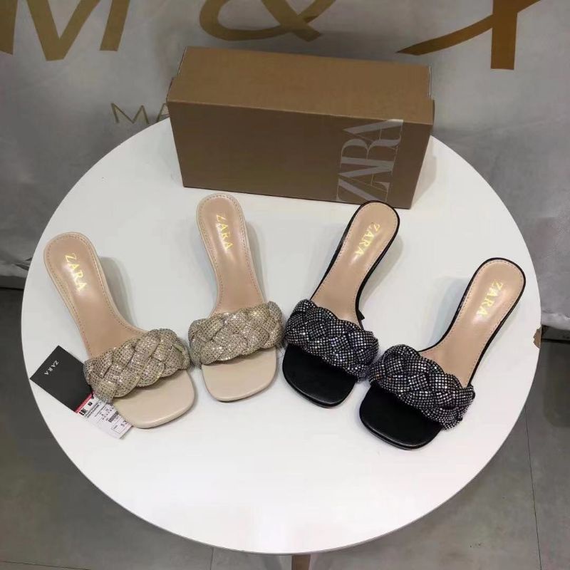 X(ẢNH THẬT) Guốc 7p Zara Quai Nhũ Da Mềm Êm Fullbox Tem Hãng Cao Cấp