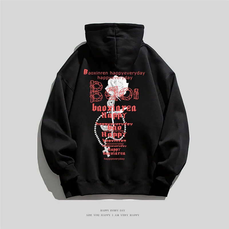 Áo khoác hoodie NRVP tay dài dáng rộng in họa tiết phong cách Hàn Quốc dành cho nam nữ