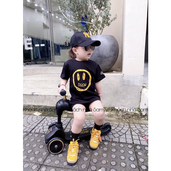 ￼Áo thun tay lỡ unisex mặt cười new cho bé và gia đình , samyy_vn