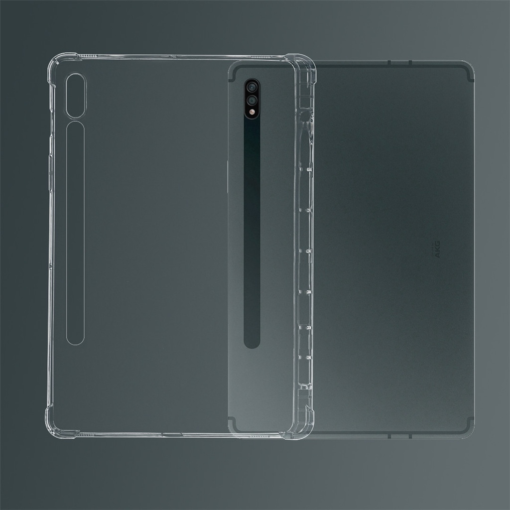 Ốp Máy Tính Bảng TPU Silicon Trong Suốt Có Ngăn Đựng Bút Cho Samsung Galaxy Tab S7 FE 12.4'' 2021 SM-T730 SM-T733 T736B