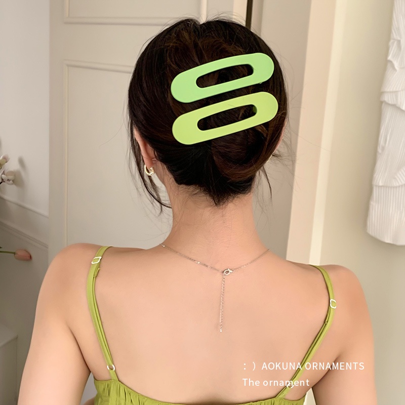 Kẹp Tóc Hình Hoa Màu Xanh Lá Thiết Kế Mới Xinh Xắn Thời Trang Dành Cho Nữ