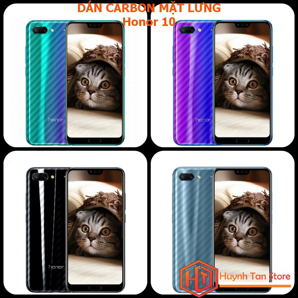 Miếng dán decal carbon mặt sau Huawei Honor 10 chống trày mặt lưng