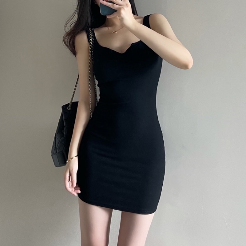 VÁY BODY BA LỖ CỔ V - ẢNH THẬT