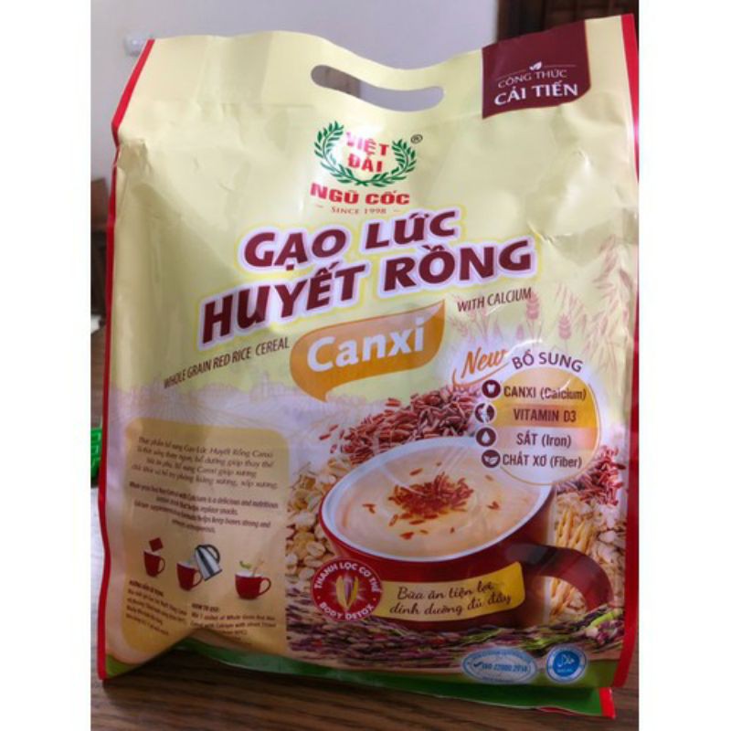 Gạo lức huyết rồng Canxi600g Việt Đài 20 gói/bịch