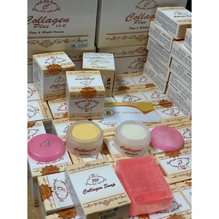 SET Kem collagen Plus vit E Ngày và Đêm (Tặng kèm xà phòng)