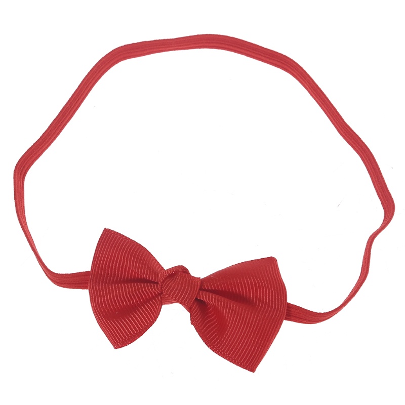 Set 20 Băng Đô Nơ Co Giãn Màu Trơn Dành Cho Bé Gái