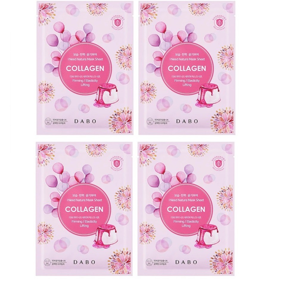 [Mã FMCG8 - 8% đơn 250K] Hàng Chính Hãng- Combo 5 Đắp Mặt Nạ Sạch Nám Xạm Dabo I Need Nature Collagen Hàn quốc 23ml/gói