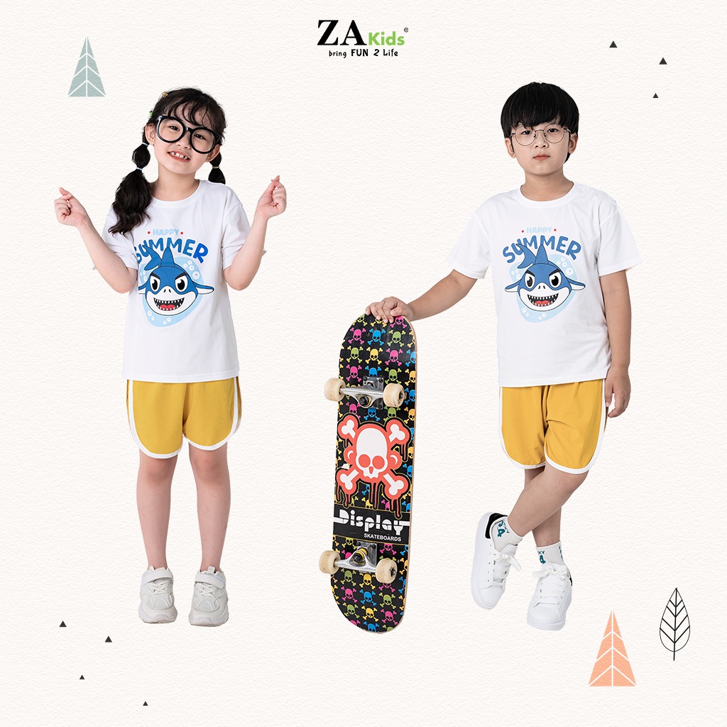 Bộ Quần Áo Thun Ngắn Tay Bé Trai Và Bé Gái  ZA KIDS ZA22017TN