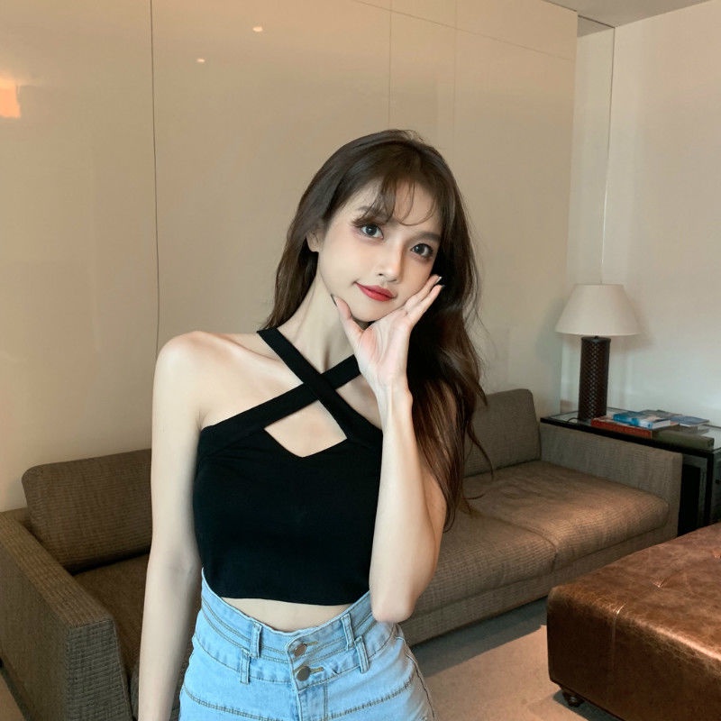 Áo croptop hai dây hở lưng gợi cảm thời trang xuân thu cho nữ