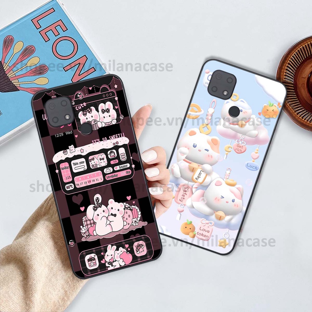 Ốp Xiaomi Redmi 10C hình đồng hồ icon gấu mèo cute cực dễ thương ngộ nghĩnh
