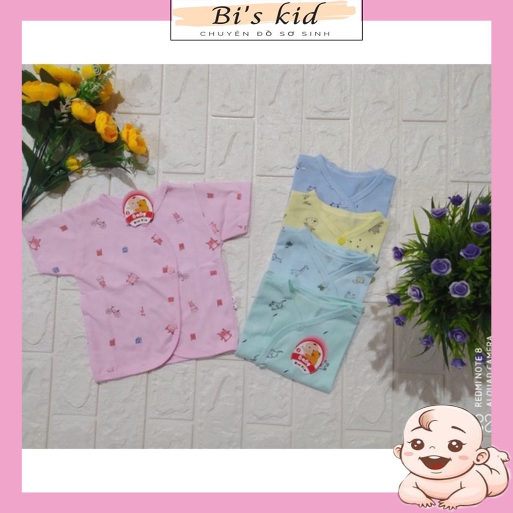 [ HÀNG MỚI VỀ ] Áo chục cộc tay cotton in hinh cho bé sơ sinh từ 3-8kg