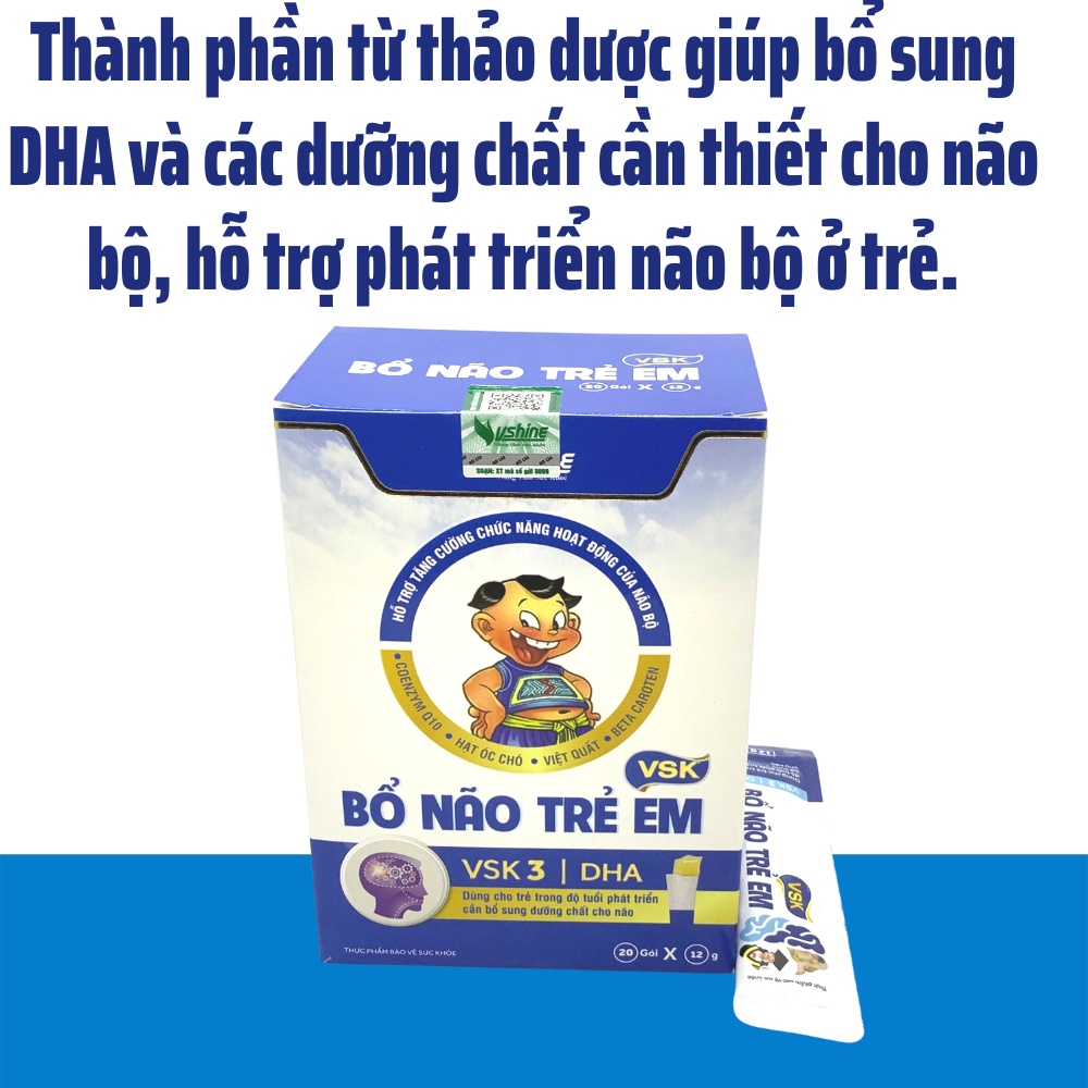 Bổ Não Trẻ Em VSK -Bổ Sung DHA Và Dưỡng Chất Cho Não Bộ - Hộp 20 Gói 12g