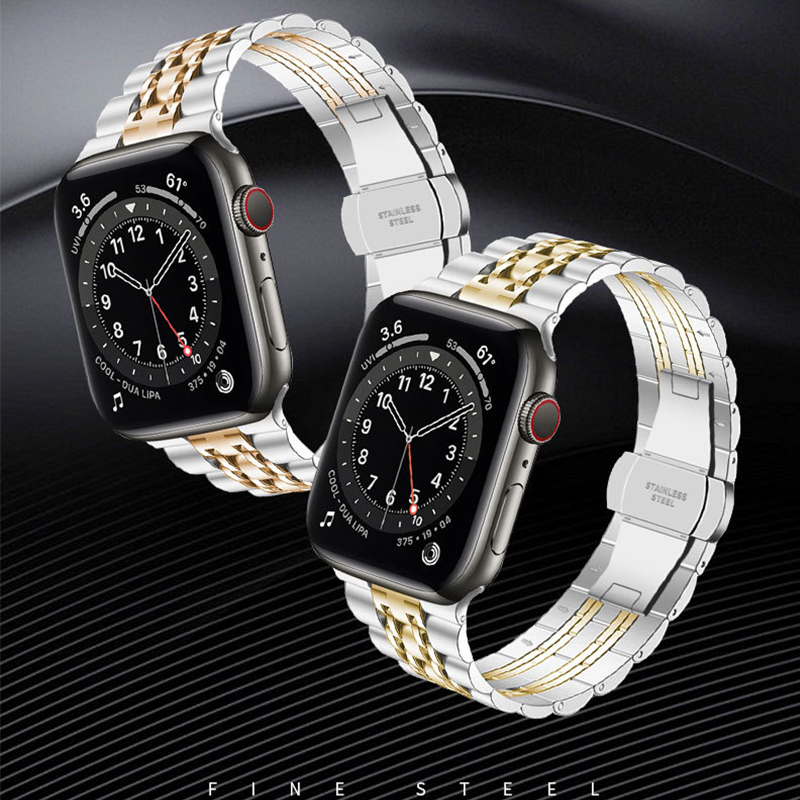 Dây Đồng Hồ Bằng Thép Không Gỉ Cho Apple Watch Se 6 5 4 3 2 1 44mm 42mm 38mm 40mm