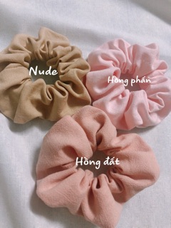 Scrunchies cột tóc hàn quốc vải linen ( ảnh thật shop tự chụp )