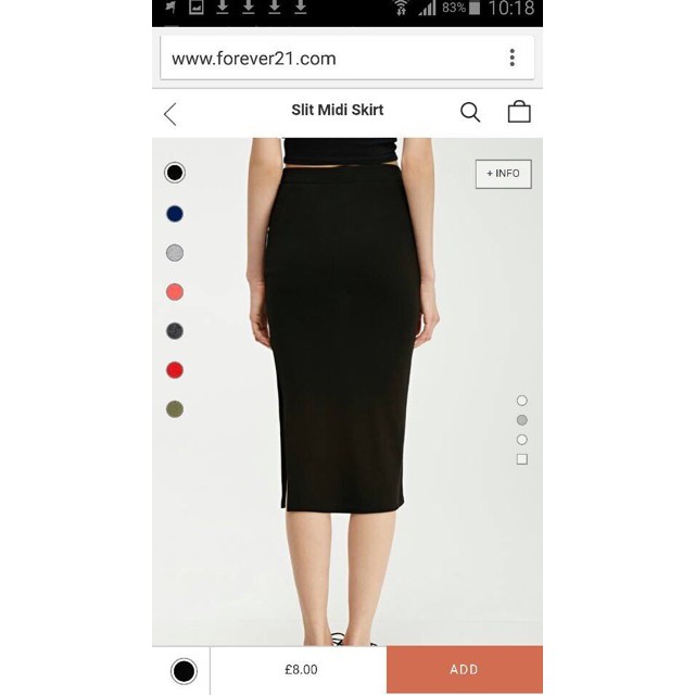 Chân váy thun xẻ tà hiệu FOREVER21