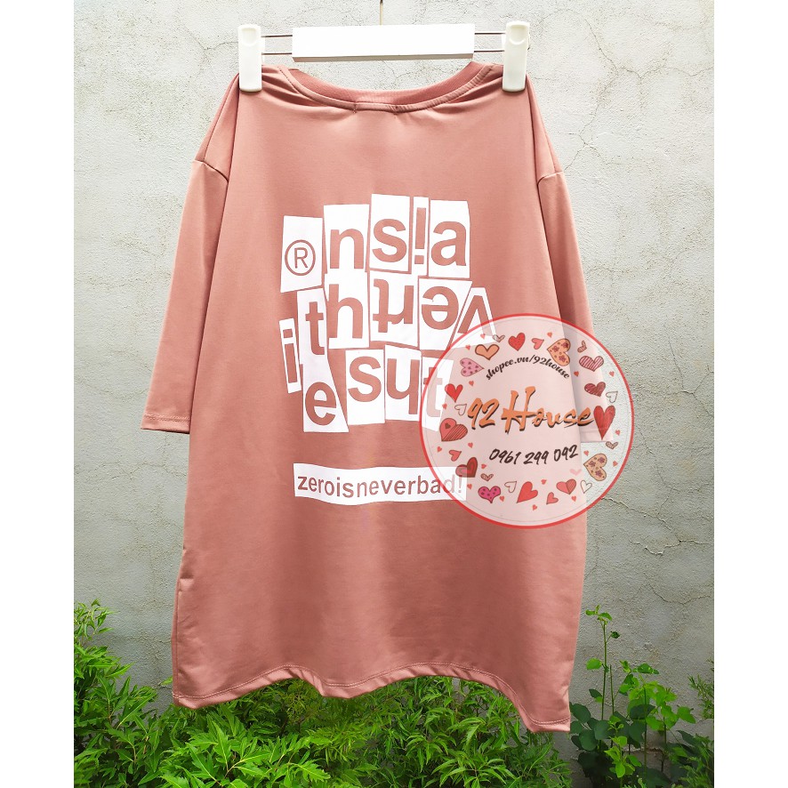 Áo thun tay lỡ nam nữ unisex in chữ freesize form rộng