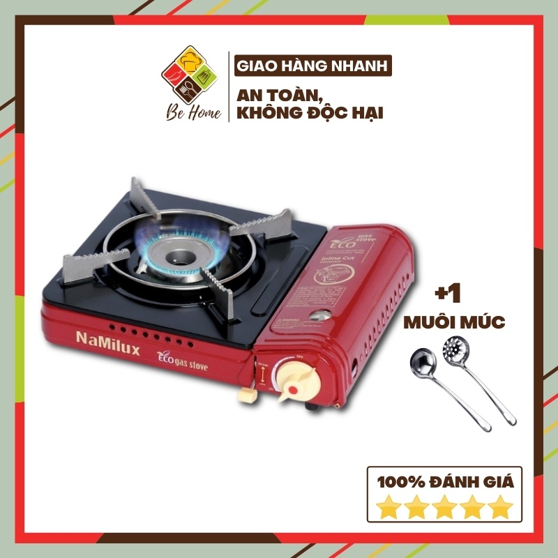 Bếp ga mini Namilux BEHOME  Bếp ga du lịch Tích Hợp Van An Toàn Chống Cháy Nổ HÀNG CHÍNH HÃNG [Tặng Kẹp Gắp]