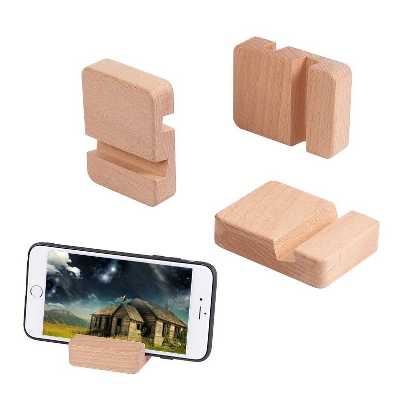 [Handmade] Giá đỡ điện thoại / Kệ để smartphone xem phim chống trượt gỗ thông tự nhiên F01 - H14