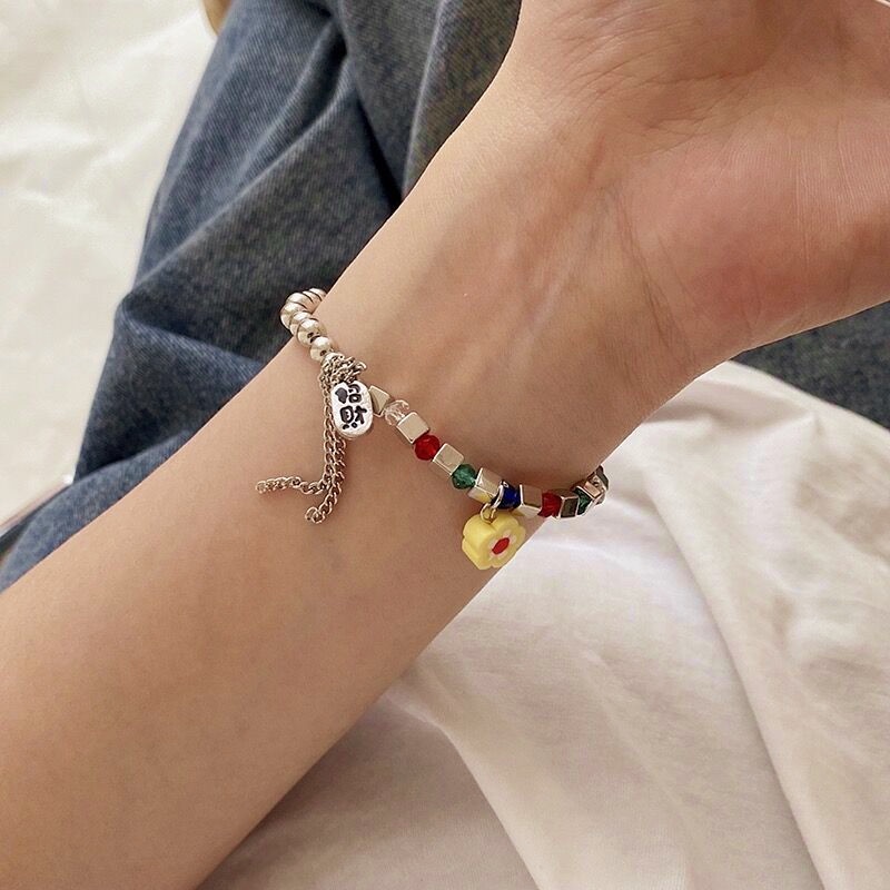 Vòng Tay Chuỗi Hạt Nhiều Màu Sắc Phong Cách Harajuku Thời Trang Cho Nữ