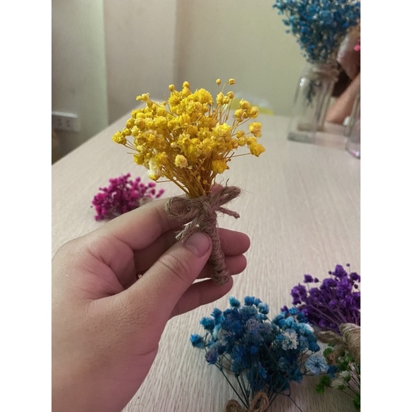 Bó hoa baby khô mini trang trí bánh kem, phụ kiện hộp quà tặng, làm thiệp handmade