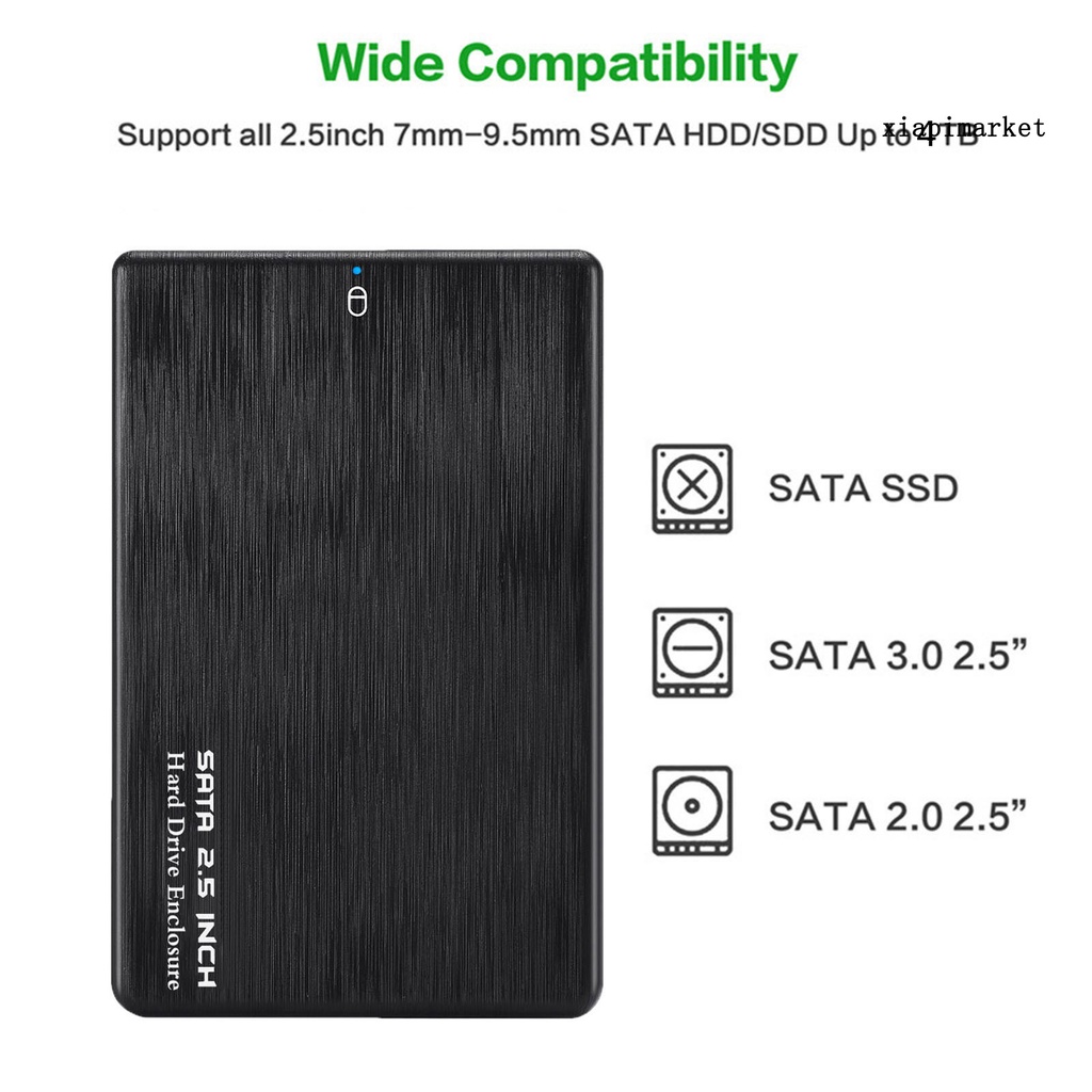LOP_Portable 2.5inch SATA USB 3.0 5Gbps Hard Disk Drive Container External Enclosure