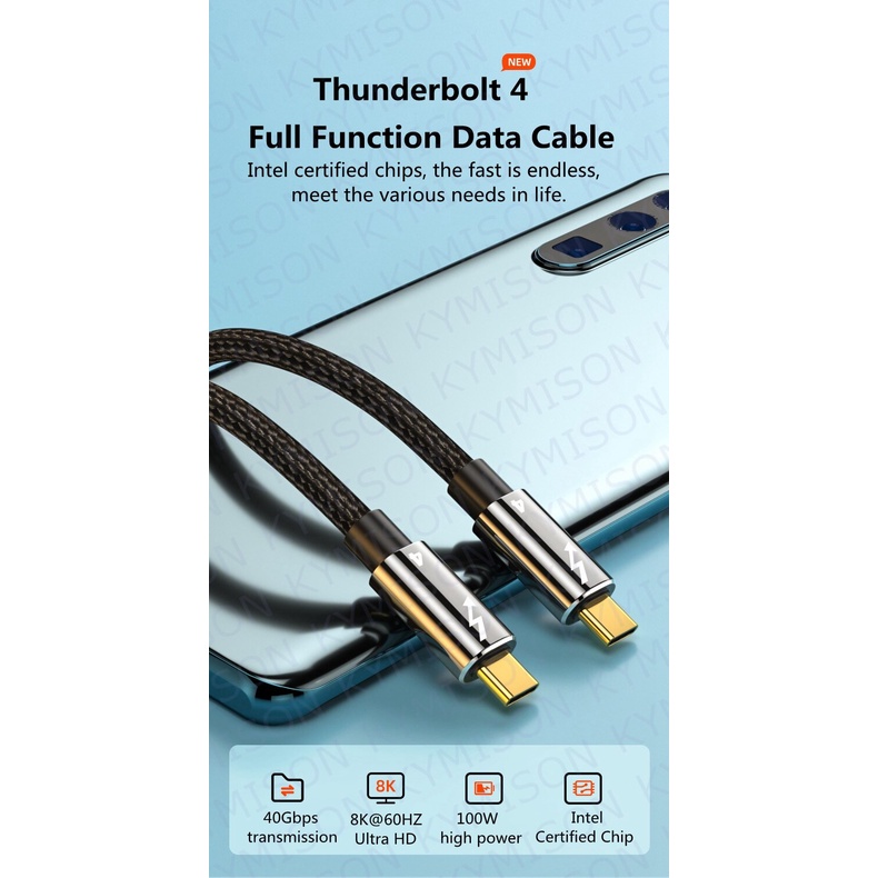 Cáp ChuyểN ĐổI Dữ LiệU 4 CáP USB-C 4 40Gbps PD 100W 8K Cho Macbook Thunderbolt 4