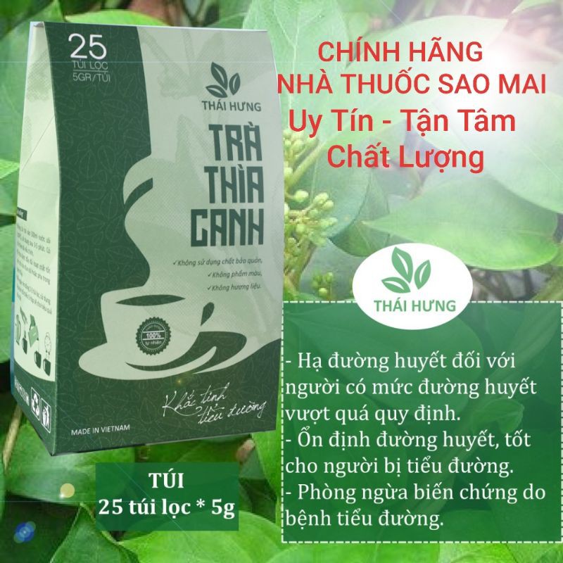 1 hộp trà dây thìa canh 25 túi lọc 5g Thái Hưng 100% tự nhiên