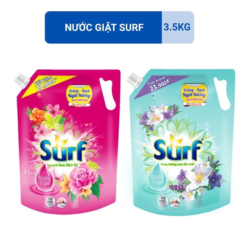 NƯỚC GIẶT SURT 3,3KG HƯƠNG HOA MỚI hàng mới giá mới