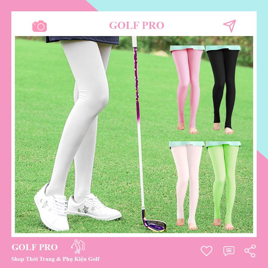 Quần tất golf nữ PGM thể thao nhiều màu xà cạp lụa chất cotton lạnh thoáng khí mặc được cả 4 mùa QT001