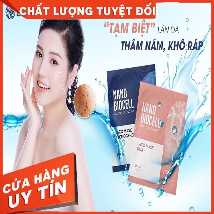 🔥 RẺ VÔ ĐỊCH 🔥 Mặt nạ Nano Biocell Laco Mask lên men từ nước dừa tươi ⚡ giúp da căng bóng,mướt mịn, giảm mụn, nám ⚡