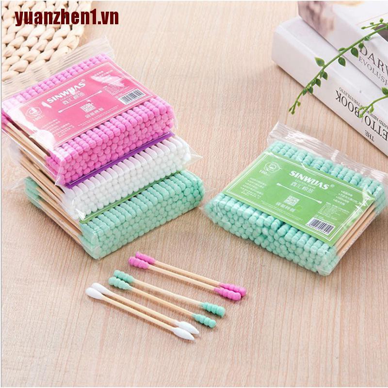 Gói 100 Bông Tăm Hai Đầu Làm Đẹp Cho Phái Nữ Yuanzhen1