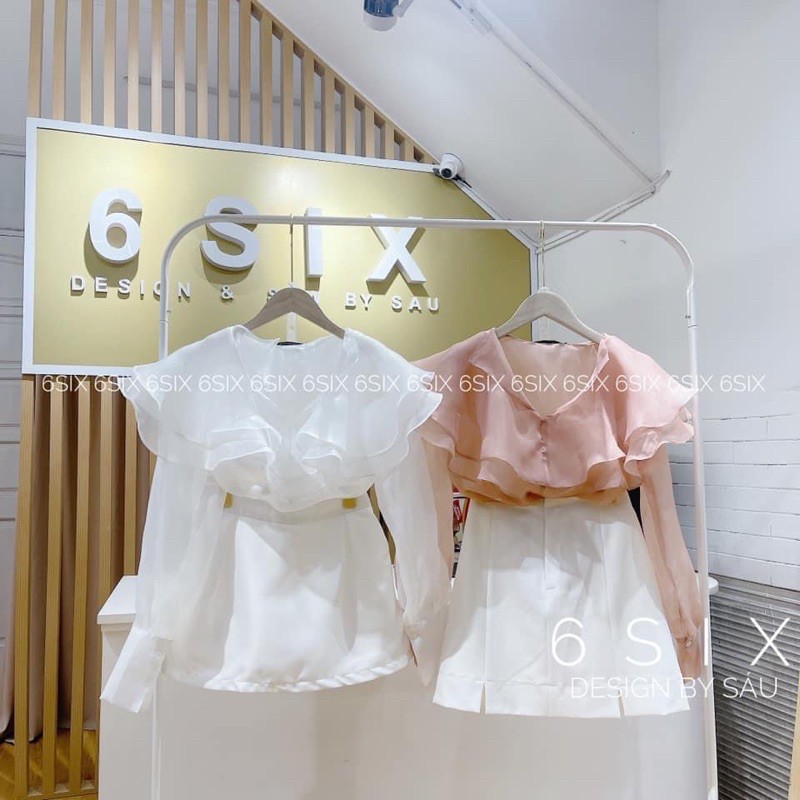 Chân váy công sở dáng A xẻ bên thời trang công sở 6SIX closet
