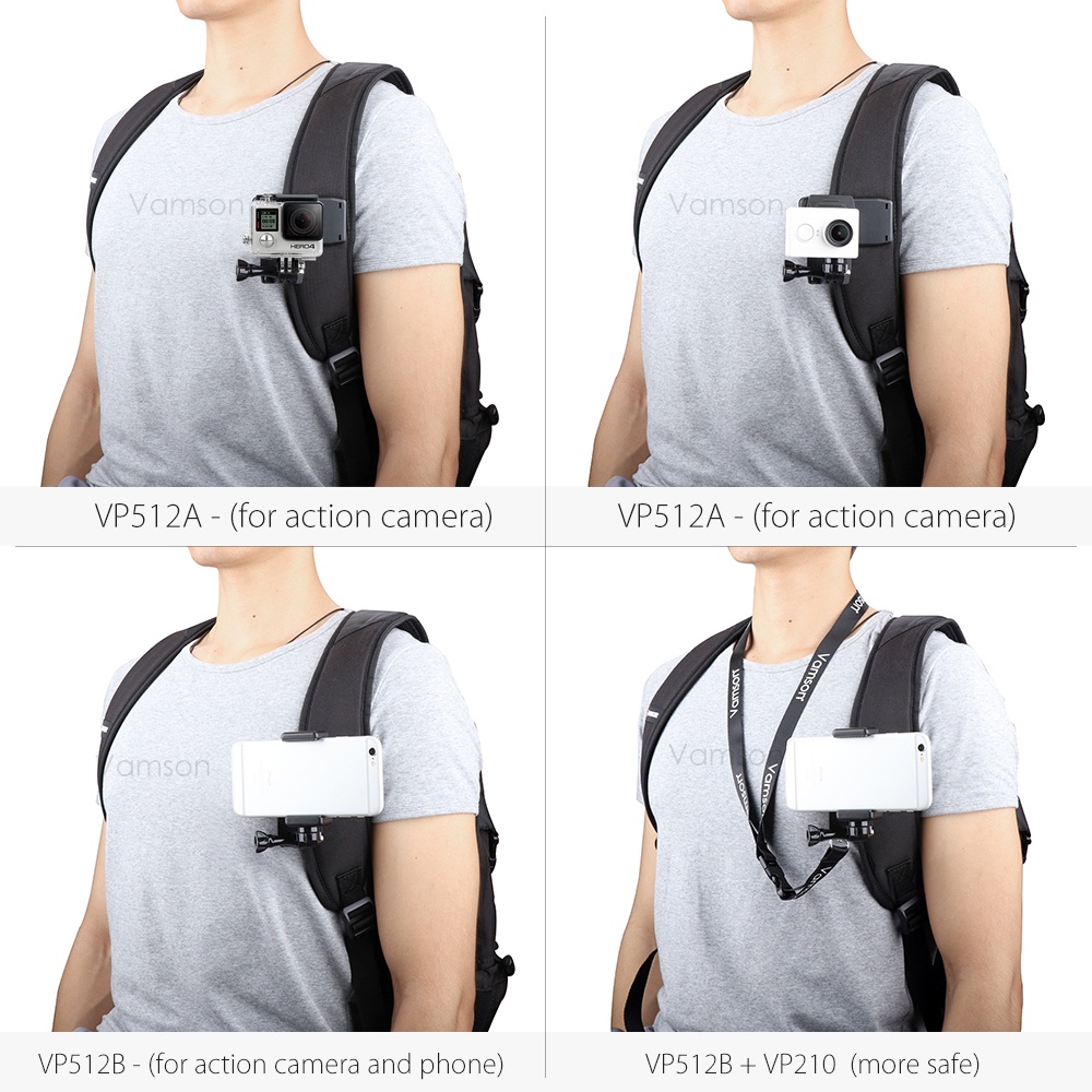 Kẹp Gắn Camera Gopro Go Pro Hero 7 6 5 4 360 Độ Cho Xiaomi yi SJCAM SJ4000 VP512